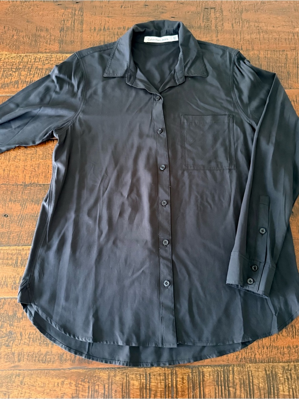 Calvin Klein Jeans Black Long-Sleeve Button-Down Shirt